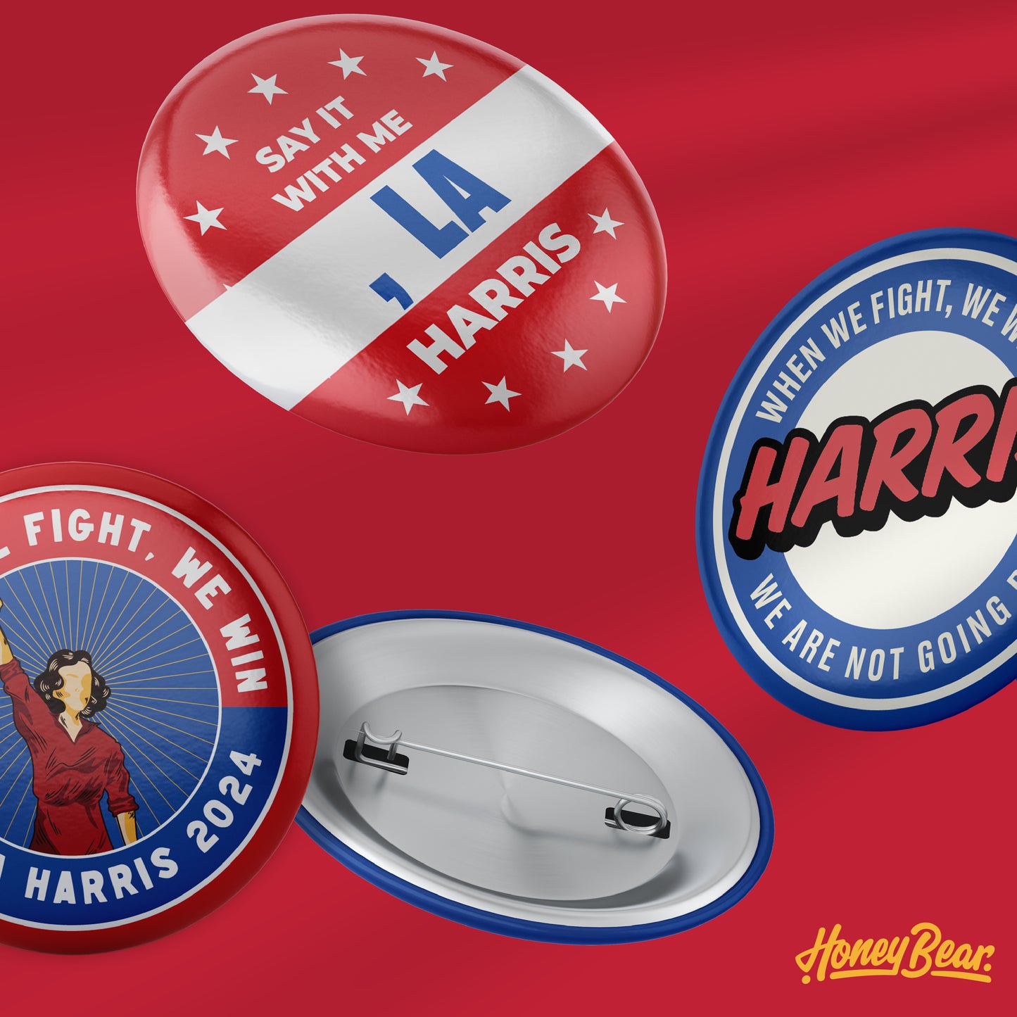 'When We Fight, We Win' Pin Back Button Sets (3-Pack, 6-Pack)