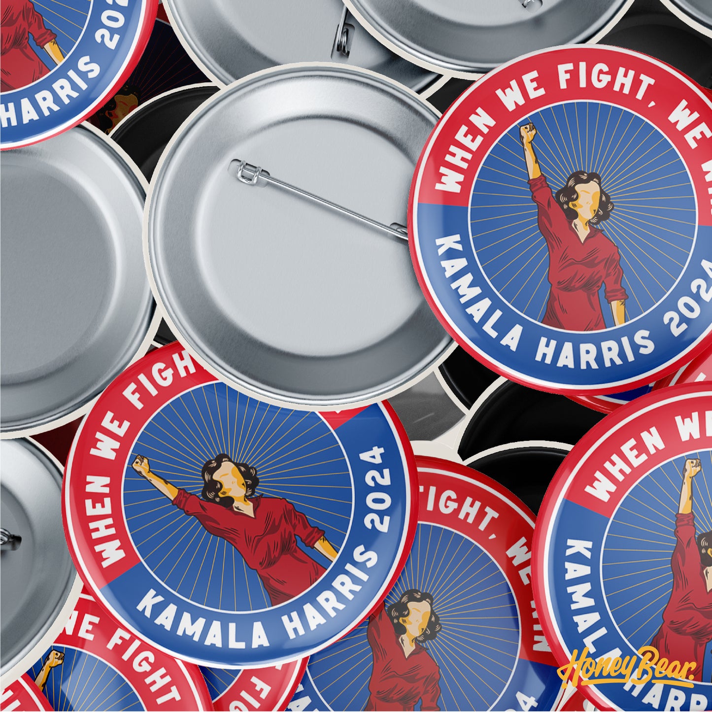 'When We Fight, We Win' Pin Back Button Sets (3-Pack, 6-Pack)