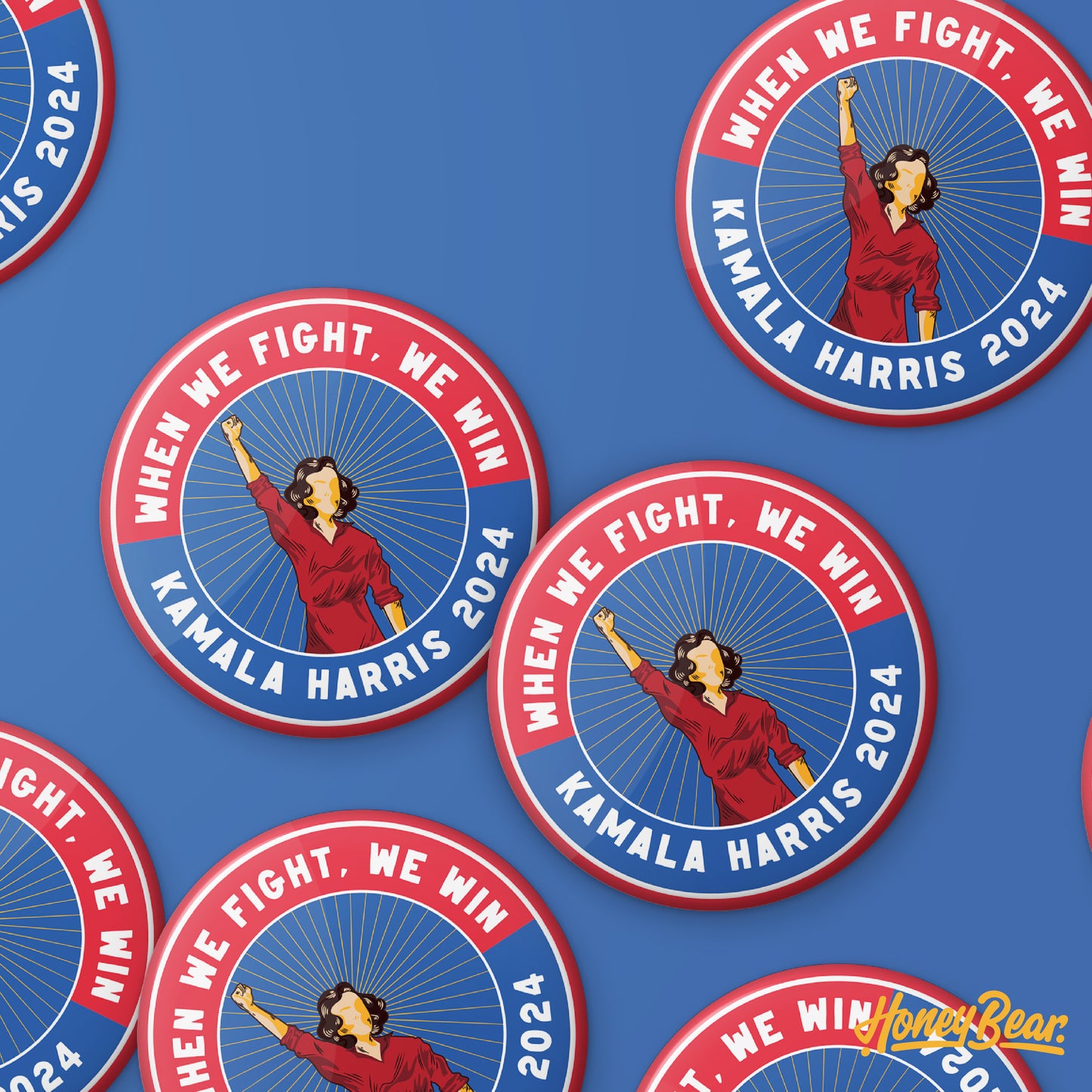 'When We Fight, We Win' Pin Back Button Sets (3-Pack, 6-Pack)