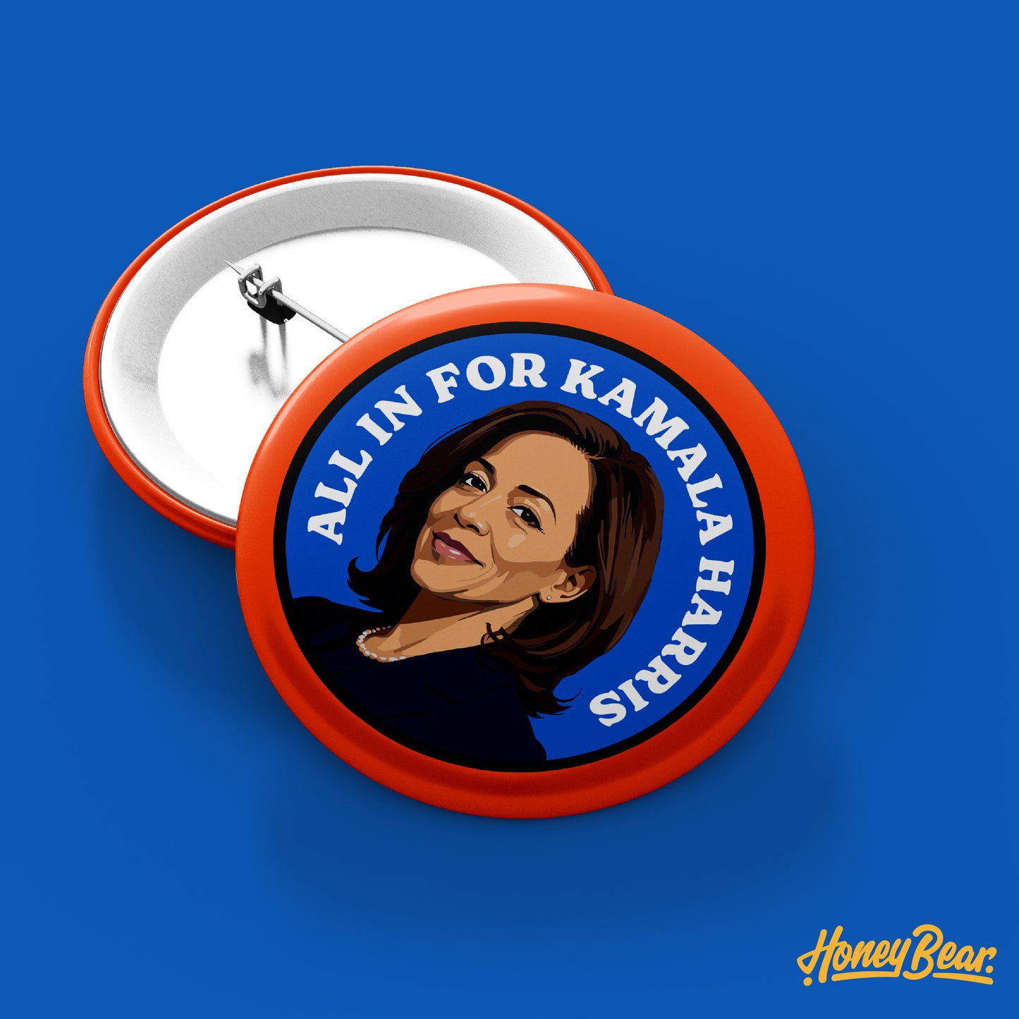 'All In For Kamala' Pin Back Button Sets (3-Pack, 6-Pack)