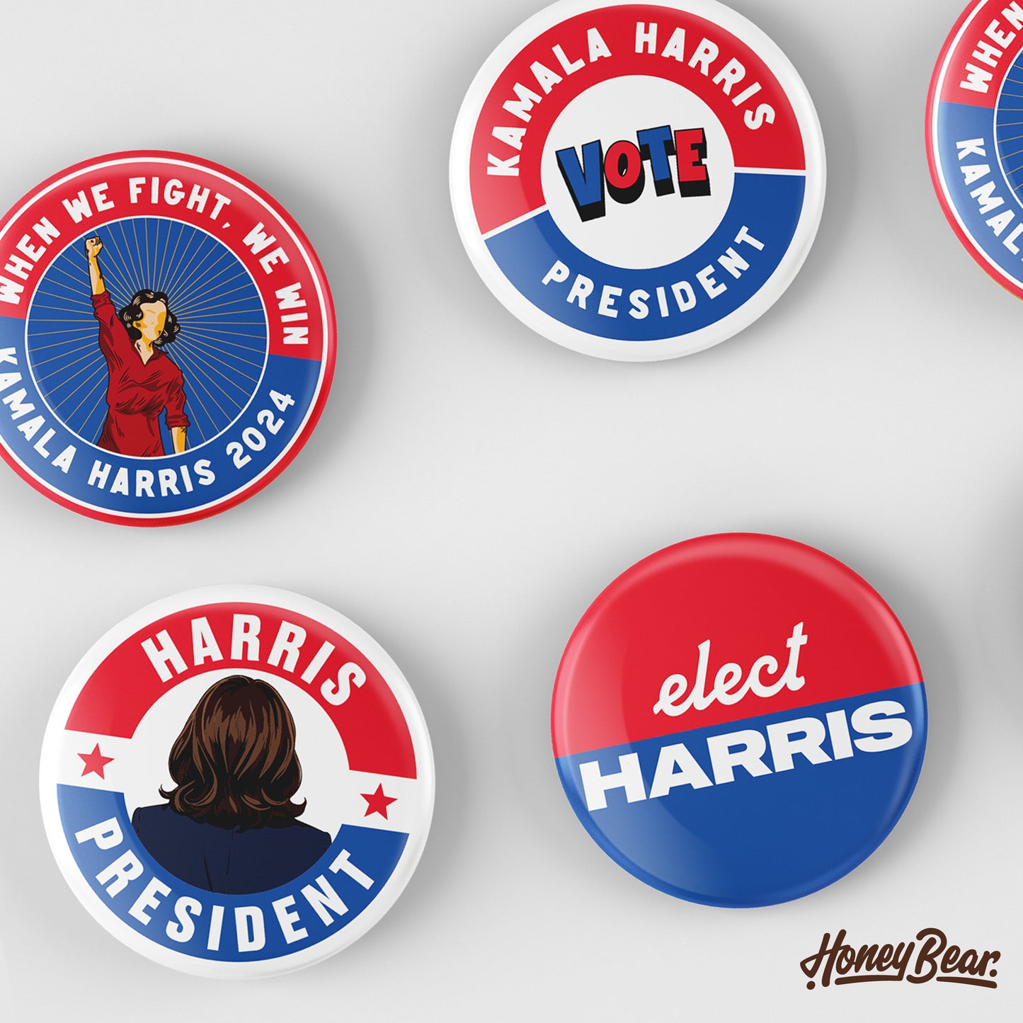 'When We Fight, We Win' Pin Back Button Sets (3-Pack, 6-Pack)