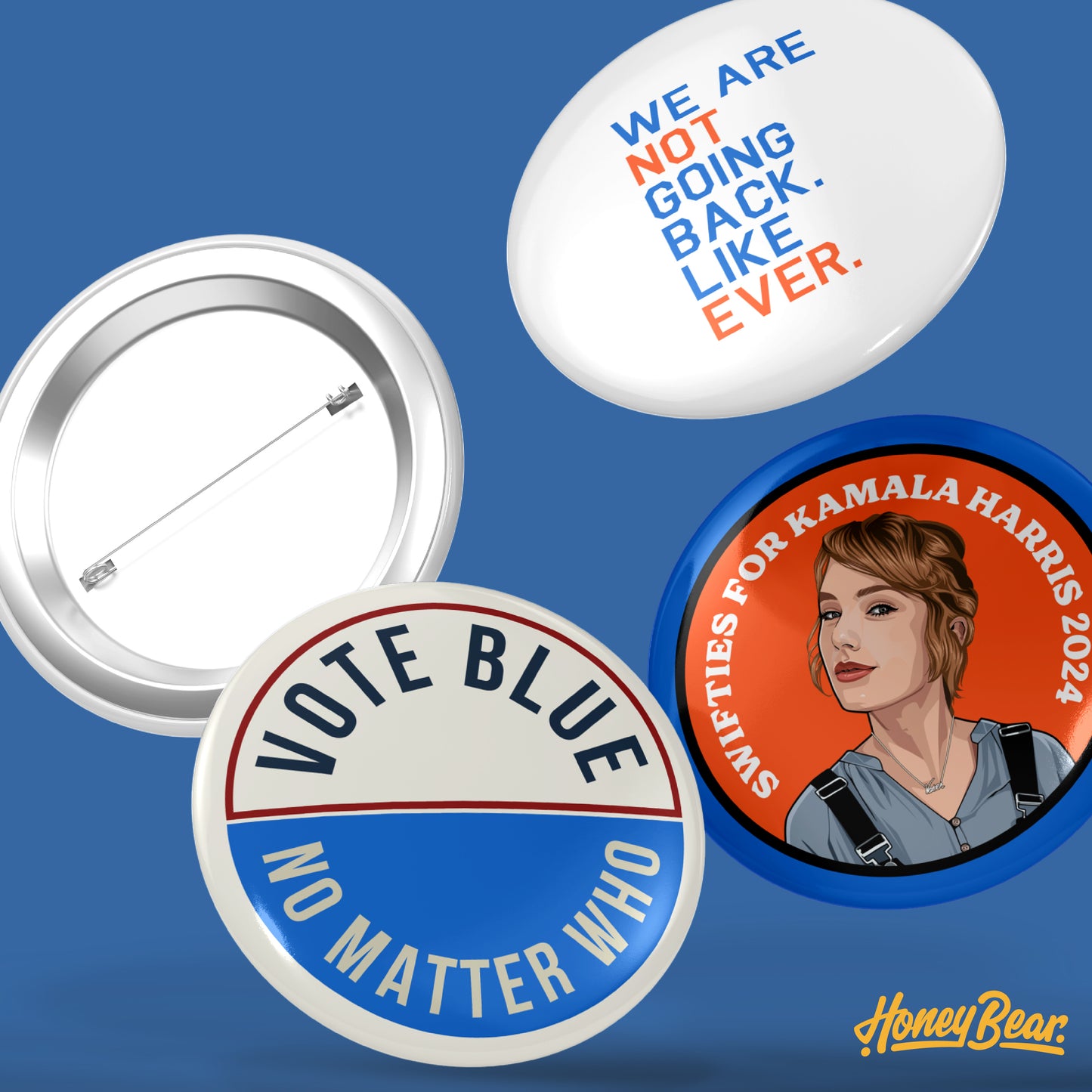 3-Pack or Solo 'Swifties for Harris' Pin Back Button Set