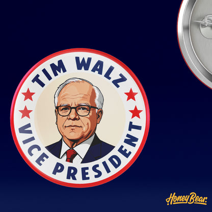 3-Pack or Solo 'Harris/Walz 2024' Pin Back Buttons