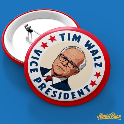 3-Pack or Solo 'Harris/Walz 2024' Pin Back Buttons