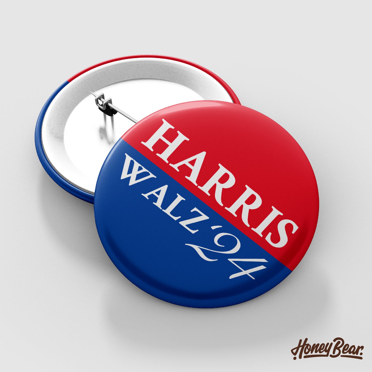 3-Pack or Solo 'Harris/Walz 2024' Pin Back Buttons