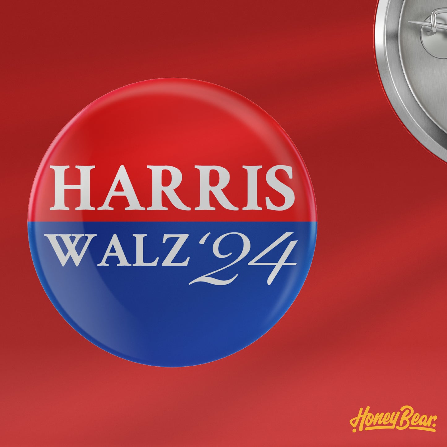 3-Pack or Solo 'Harris/Walz 2024' Pin Back Buttons