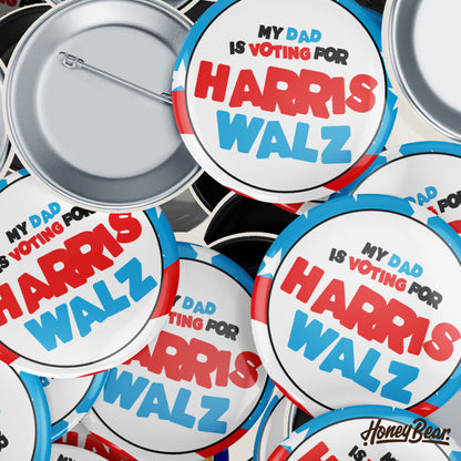 Solo 'Voting For Harris/Walz' Election 2024 Pin Back Buttons