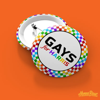 'Vote with Pride' LGBTQ+ Themed Election 2024 Pin Back Buttons