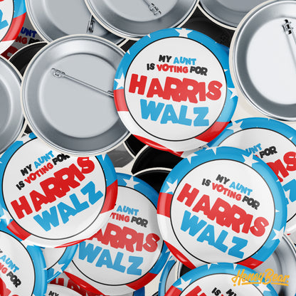 Solo 'Voting For Harris/Walz' Election 2024 Pin Back Buttons