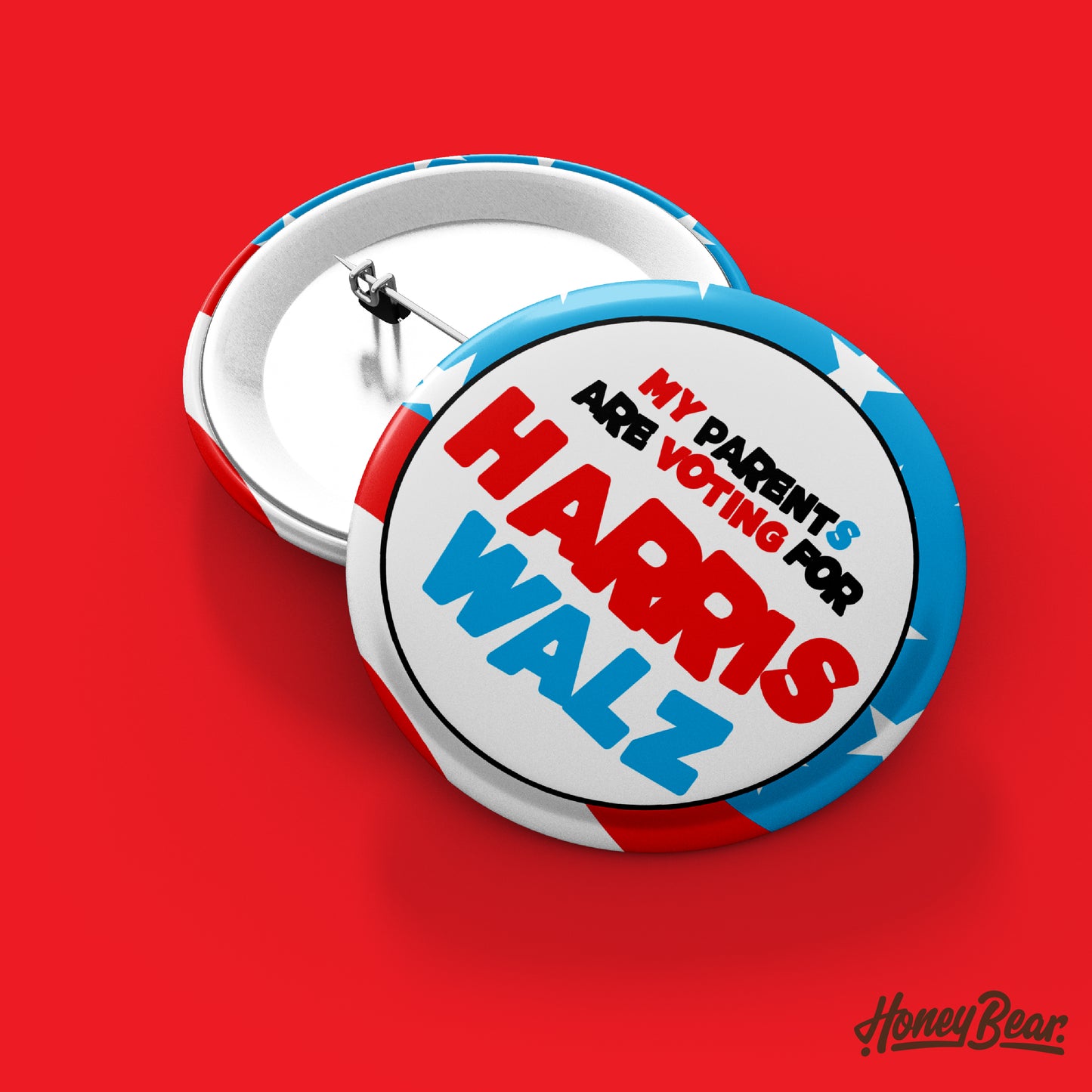 Solo 'Voting For Harris/Walz' Election 2024 Pin Back Buttons