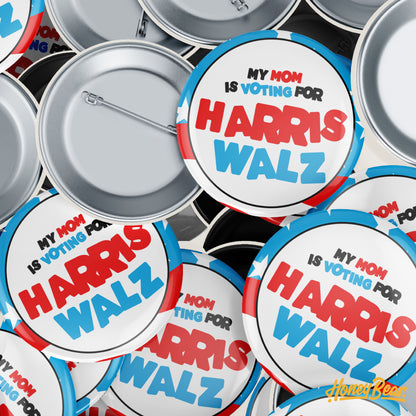 Solo 'Voting For Harris/Walz' Election 2024 Pin Back Buttons