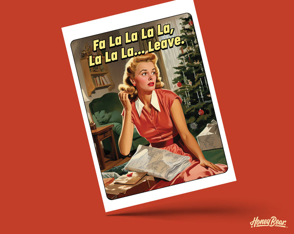 Vintage Christmas: ‘Fa La La La... Leave’ Holiday Card