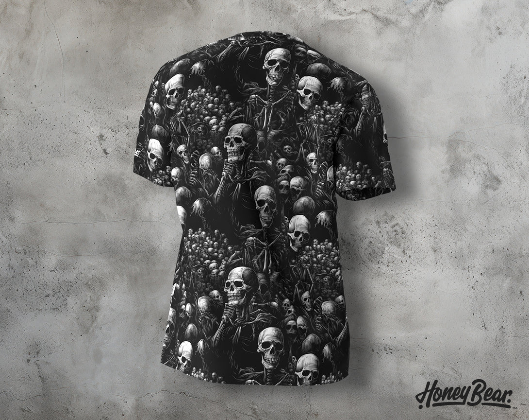 Gothic Skeleton Print T-Shirt back view