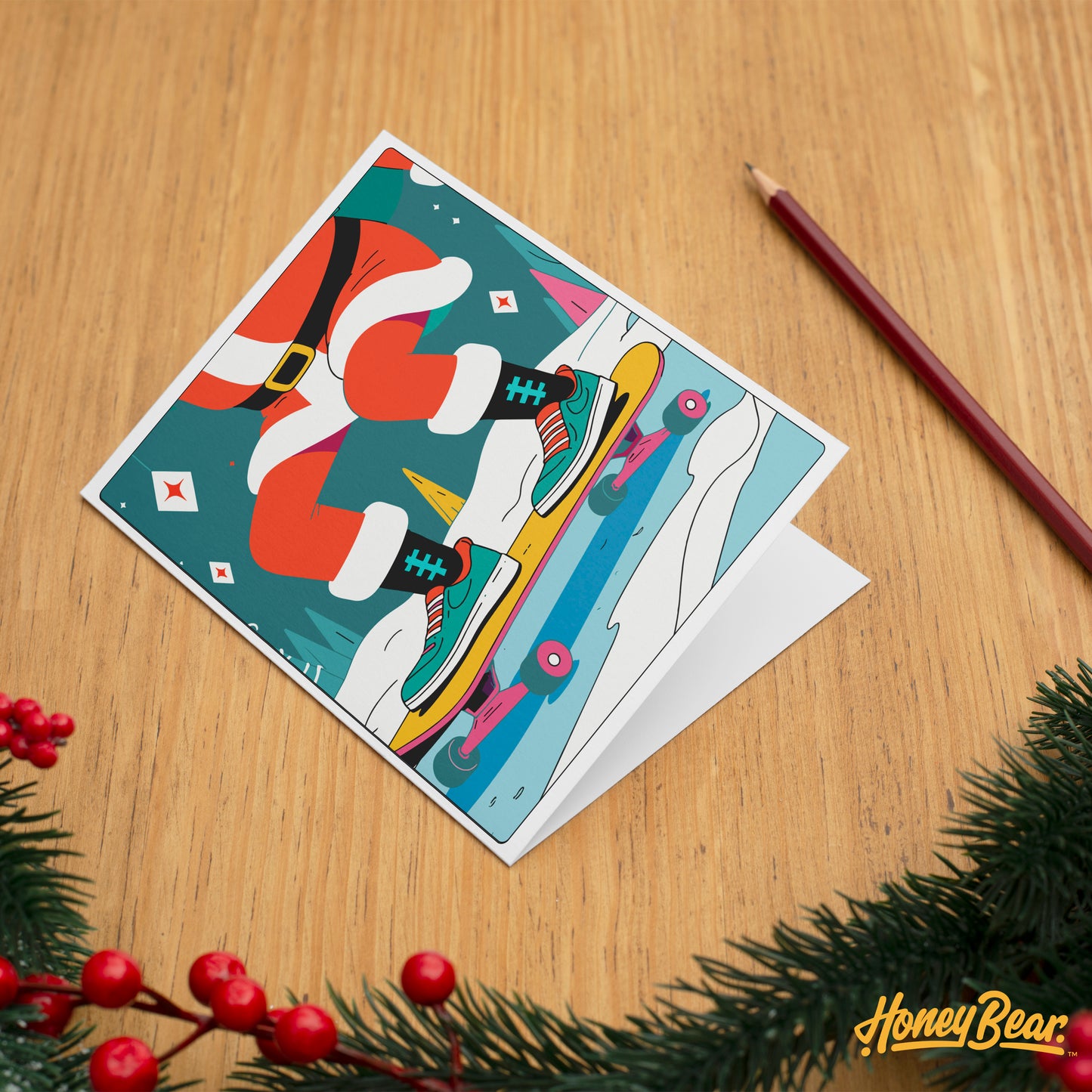 Santa Shreds – Modern Holiday Greeting Card