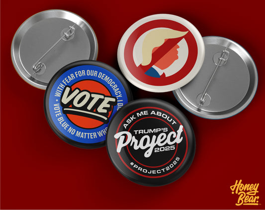 'Defeat Project 2025' Pin Back Buttons (3-Pack or Solo)