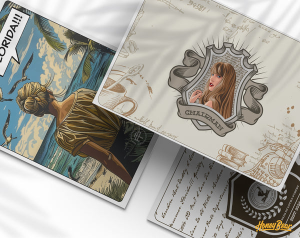 Hand-Drawn 'Tortured Poets' Postcard Pack  |  Tortured Poets Postcards, Music Postcards, Collector Postcards, Hand-Drawn Cards