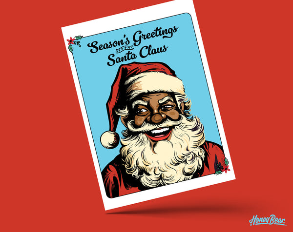 Vintage Black Santa ‘Season’s Greeting’ Holiday Card