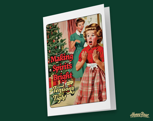 Vintage Christmas: ‘Spirits Bright, Tensions Tight’ Holiday Card