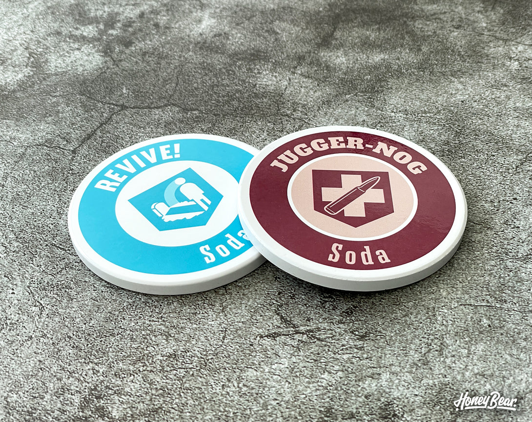 High-quality, beautifully designed coasters, reflecting the thrill and nostalgia of zombie game adventures.