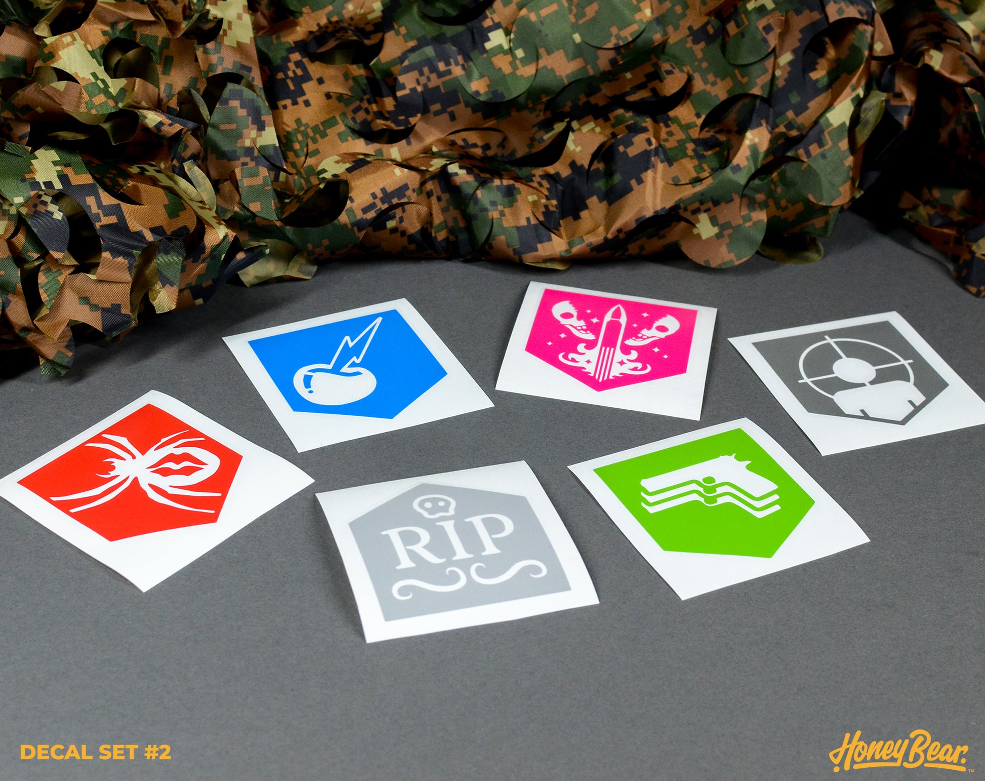 Durable and colorful Zombies Perk themed decals displayed, ideal for personalizing vehicles.